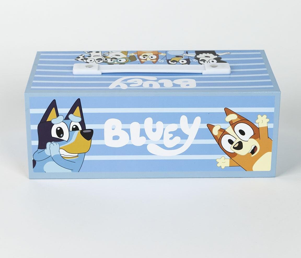 Bluey - Malekuffert Med Indhold Til Børn - Lyseblå - Cerda
