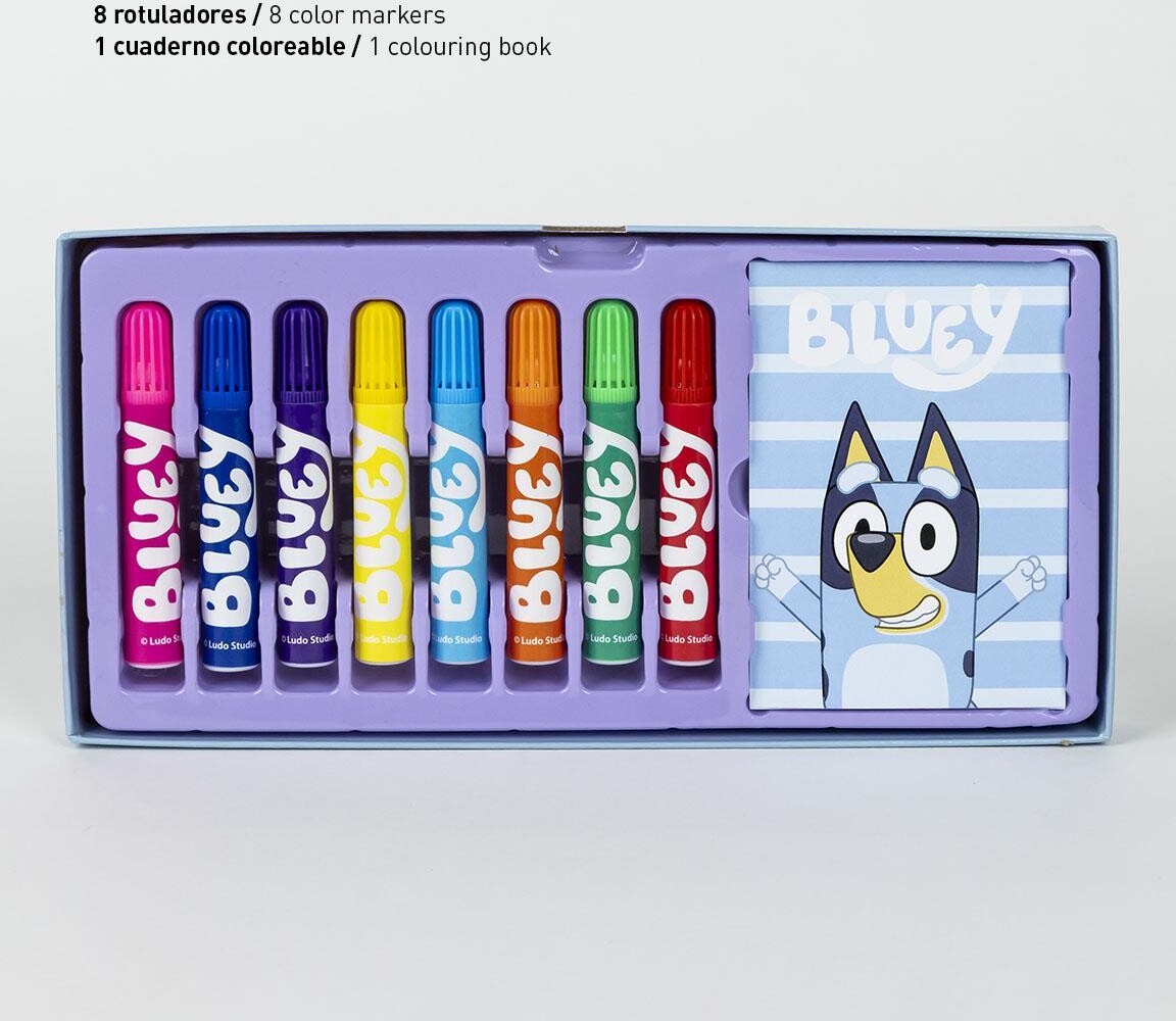 Bluey - Malekuffert Med Indhold Til Børn - Lyseblå - Cerda