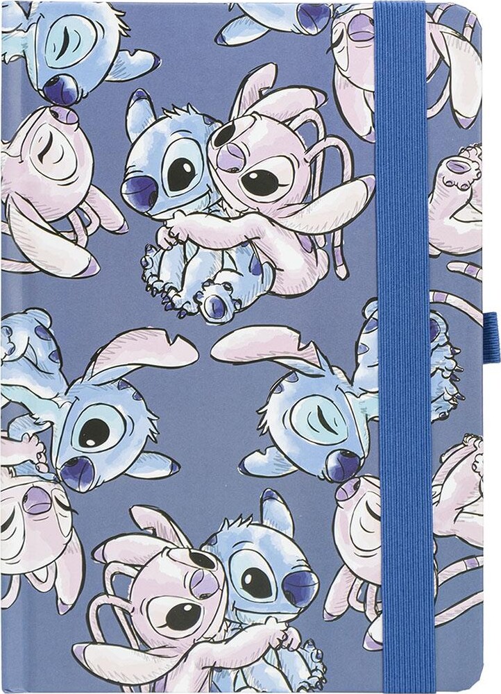 Stitch Angel - Notesbog Sæt Inkl Kuglepen - Blå