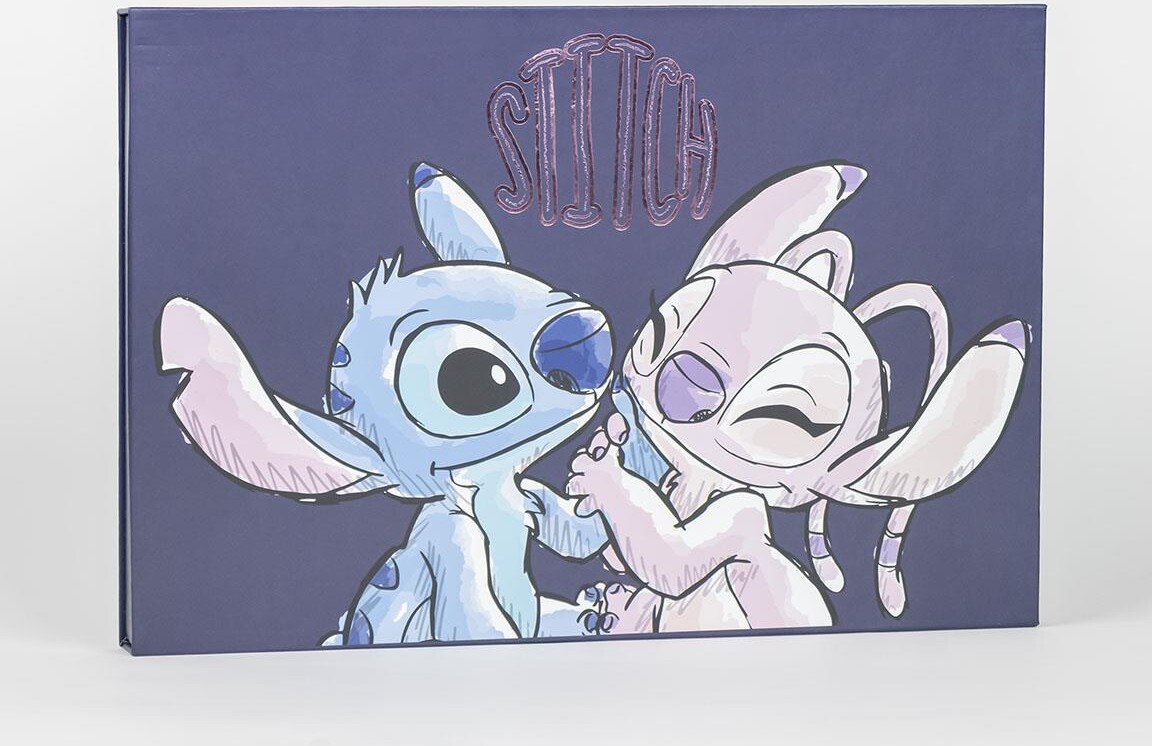 Stitch Angel - Notesblok Malesæt Inkl Klistermærker - Blå