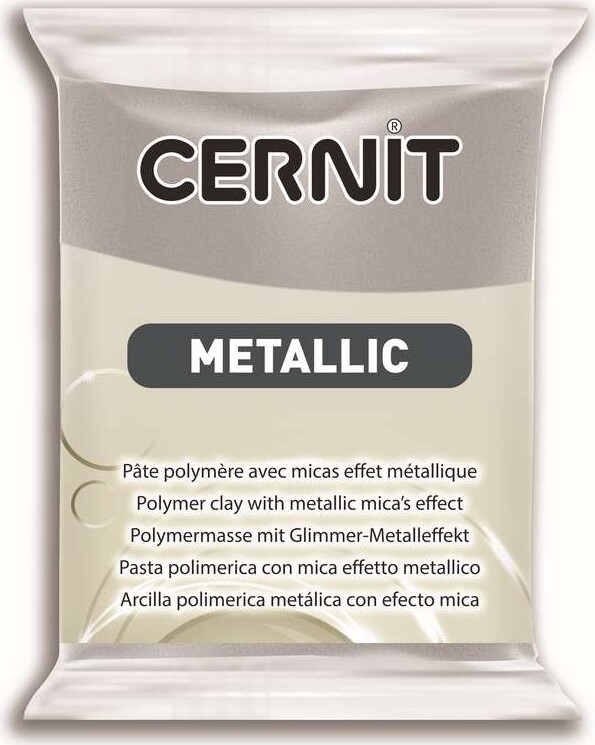 Cernit - Ler - Metallic - Sølv - 080 - 56 G
