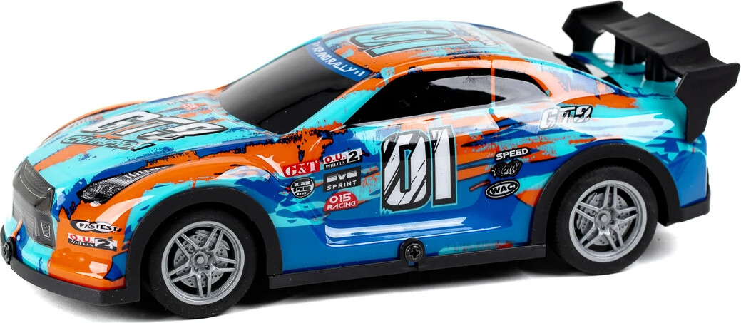 Fjernstyret Bil Med Lys - Champion Gt9 Road Stars - 1 22 - Blå Og Orange