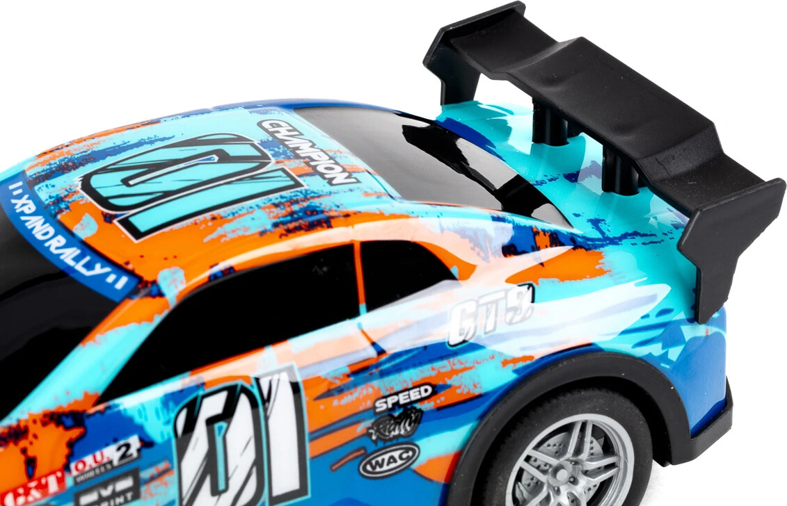 Fjernstyret Bil Med Lys - Champion Gt9 Road Stars - 1 22 - Blå Og Orange