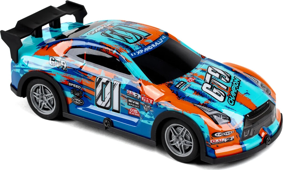 Fjernstyret Bil Med Lys - Champion Gt9 Road Stars - 1 22 - Blå Og Orange