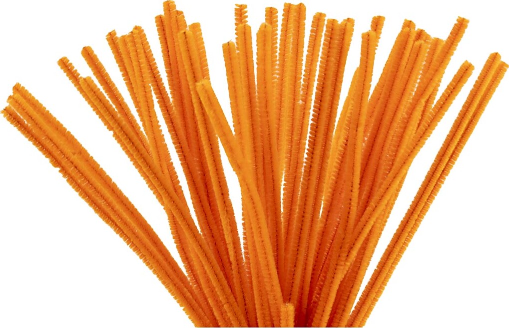 Chenille Piberensere - L 30 Cm - Tykkelse 6 Mm - Orange - 50 Stk