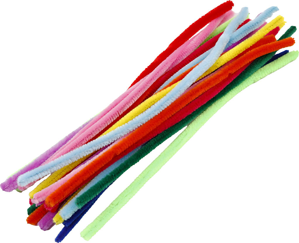 Chenille - L 30 Cm - Tykkelse 9 Mm - Assorterede Farver - 200 Assorterede