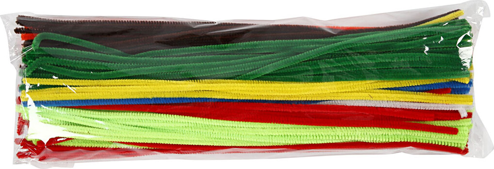 Chenille Piberensere - L 45 Cm - Tykkelse 6 Mm - Assorterede Farver - 200