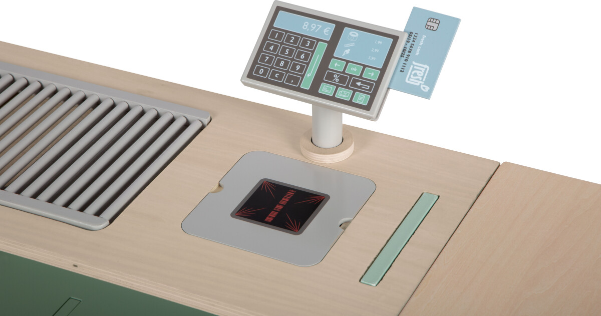 Small Foot - 2-I-1 Legebutik Og Legekøkken Til Børn - Træ - Grøn