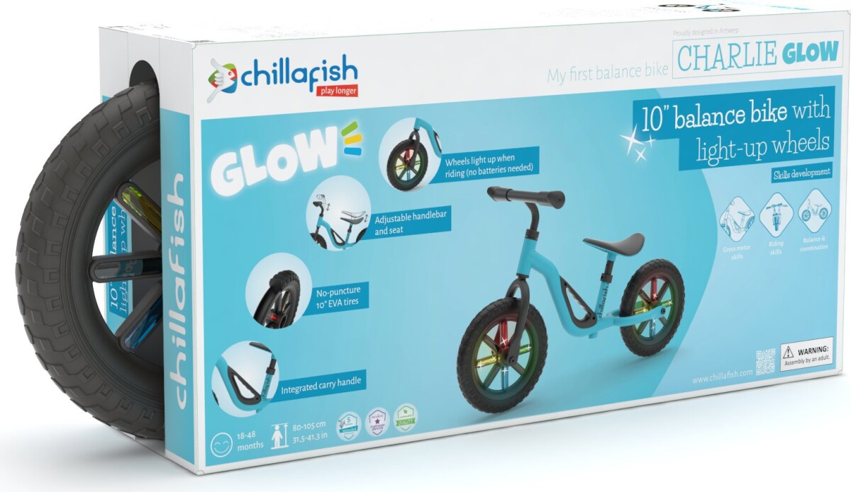 Chillafish - Glow 10 Balance Bike With Light Up Wheels - Sky Cpch02Sky