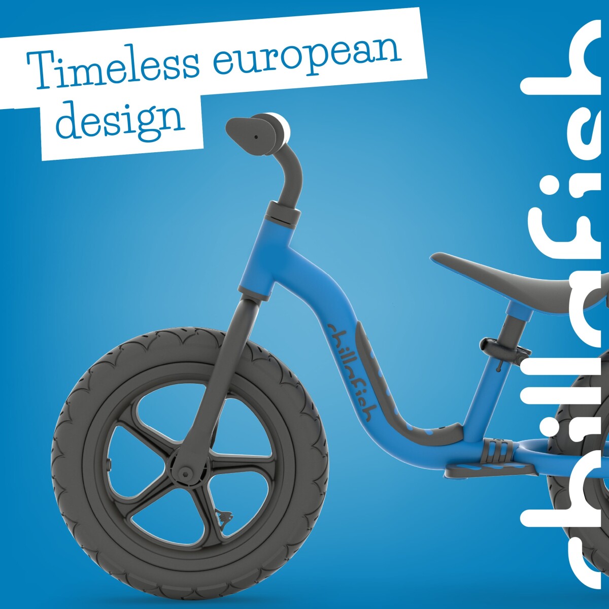 Chillafish - Sport 12 Letvægts-Balancecykel Med Rubberskin Dæk - Marinebl