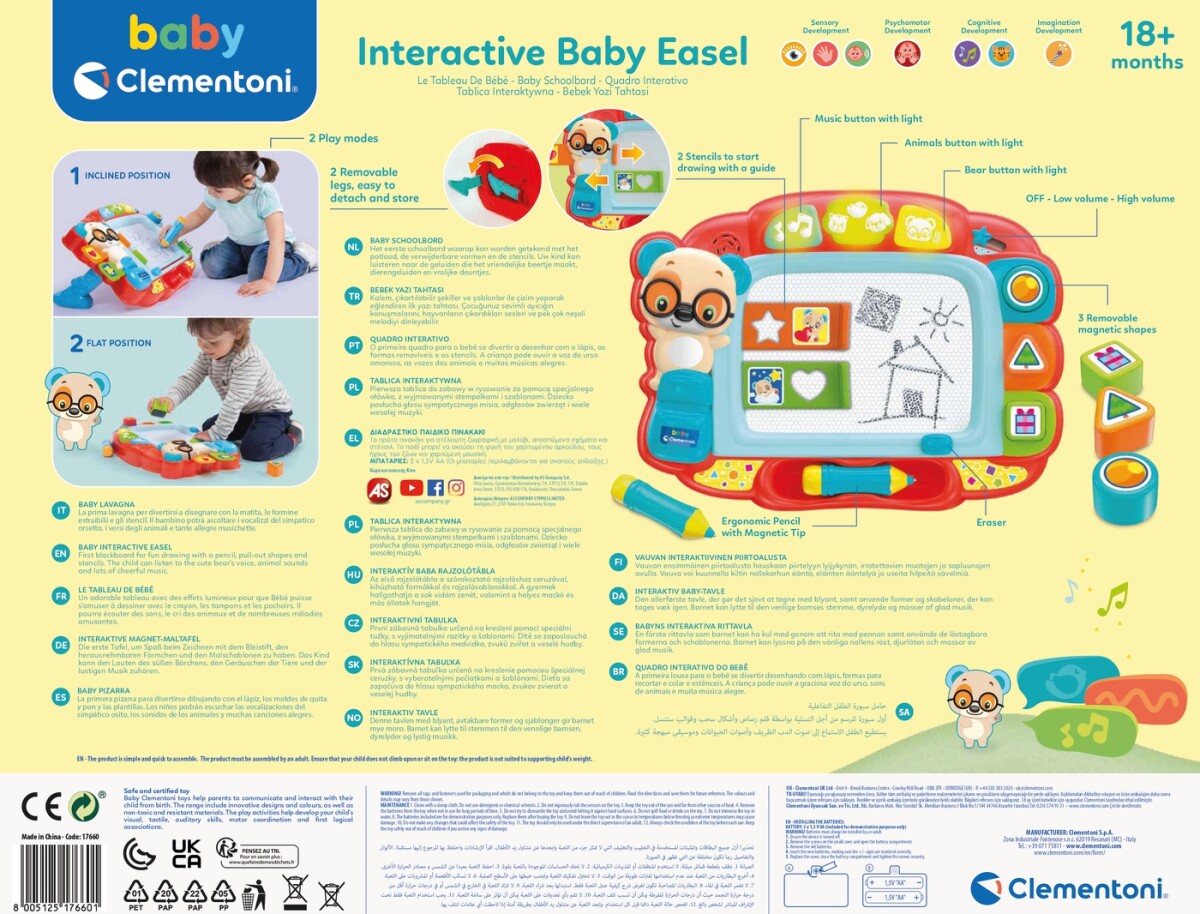 Magnetisk Tegnetavle Med Musik - Clementoni Baby
