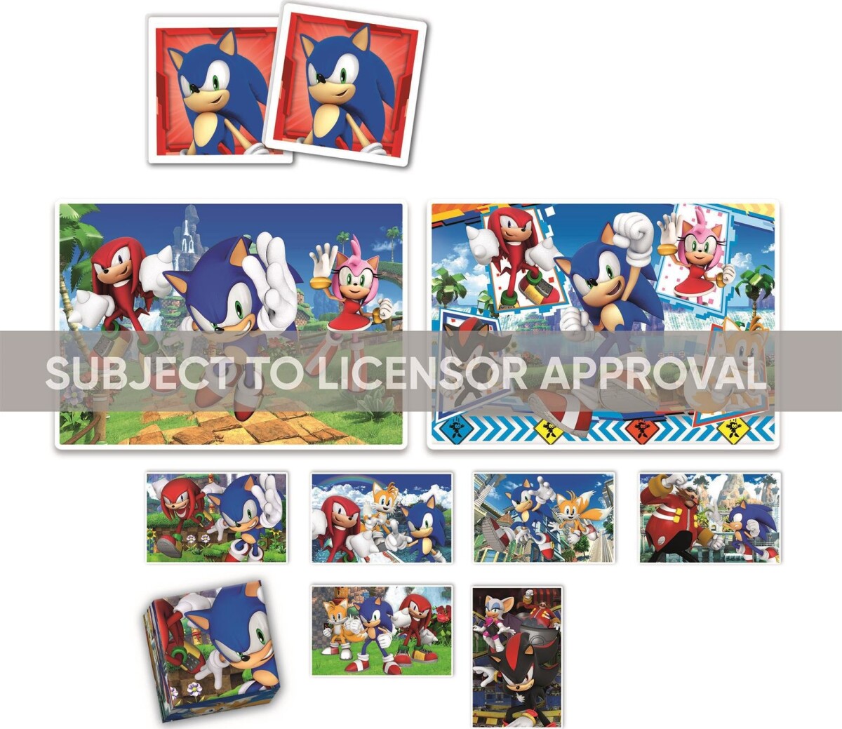 Sonic Puslespil Og Vendespil - Edukit 4-I-1 - Clementoni