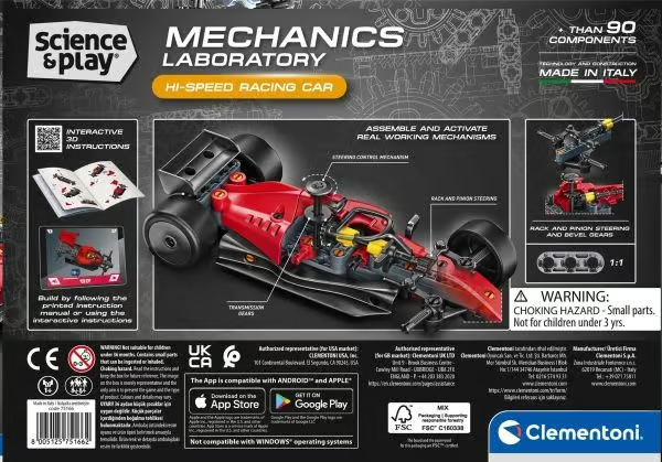Clementoni - Science Play - Mechanics - Hi-Speed Racing Car