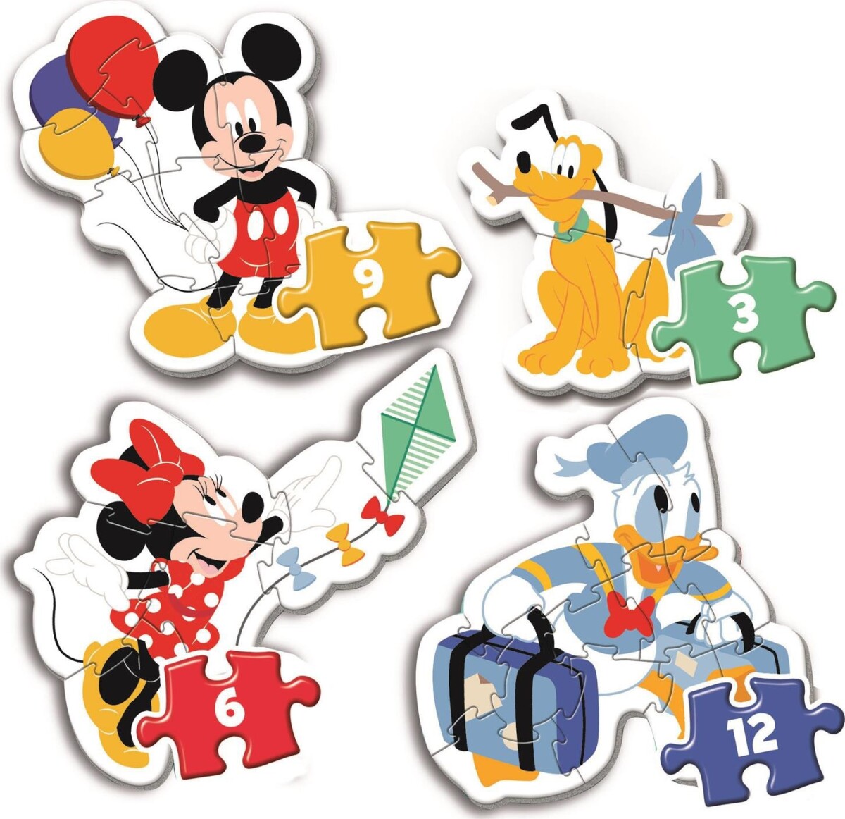Mickey Mouse Puslespil - Mit Første - Color - Clementoni - 4 Stk