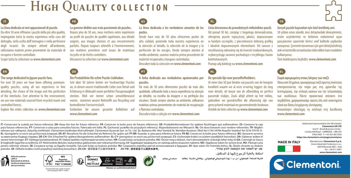 Clementoni Puslespil - River Thames - High Quality Panorama - 1000 Brikker