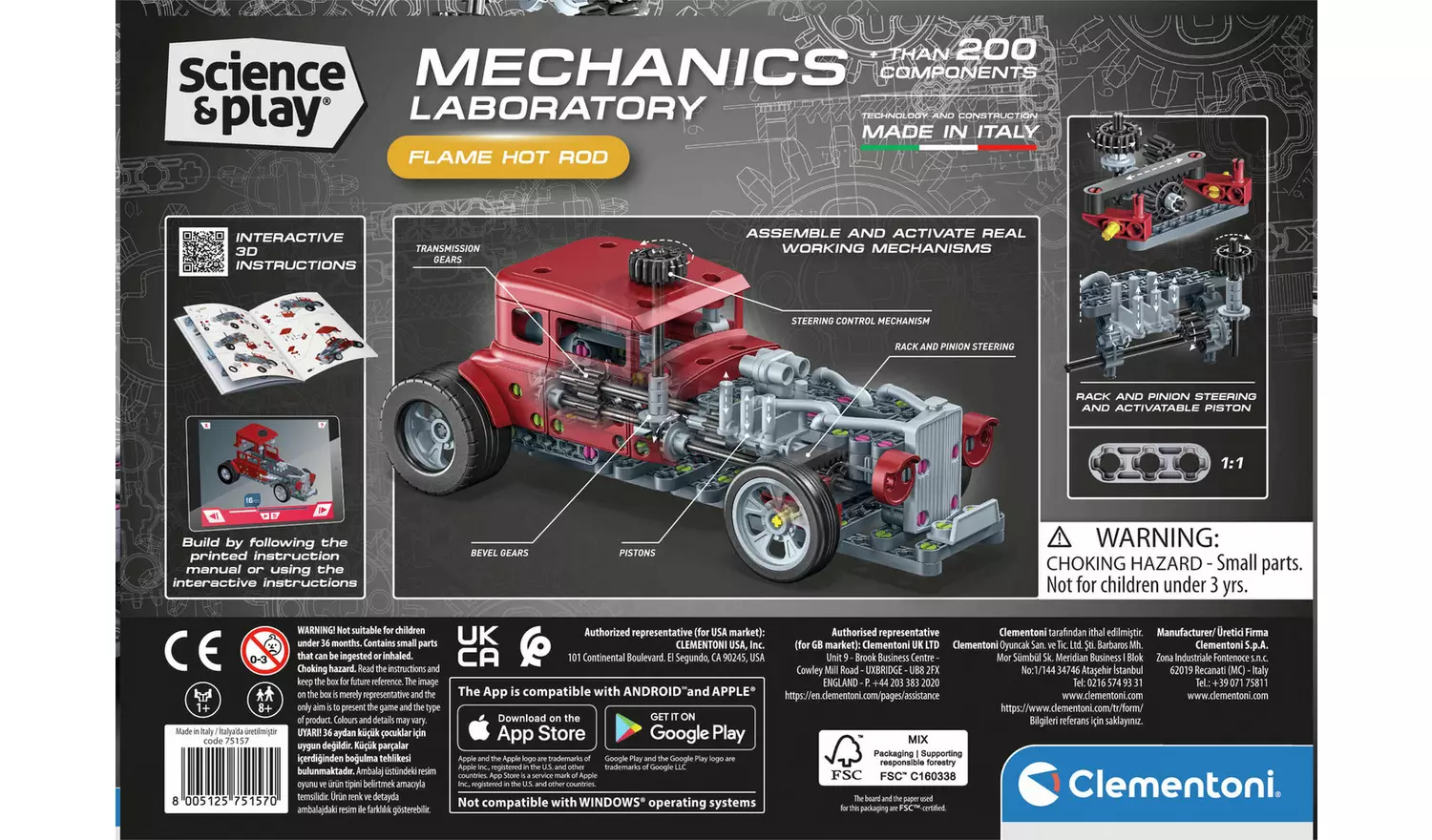 Clementoni - Science Play - Mechanics - Flame Hot Rod