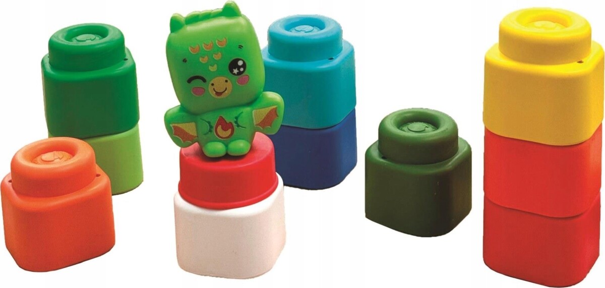 Clementoni - Soft Clemmy - Baby Dragon Blocks Set - 10 Klodser