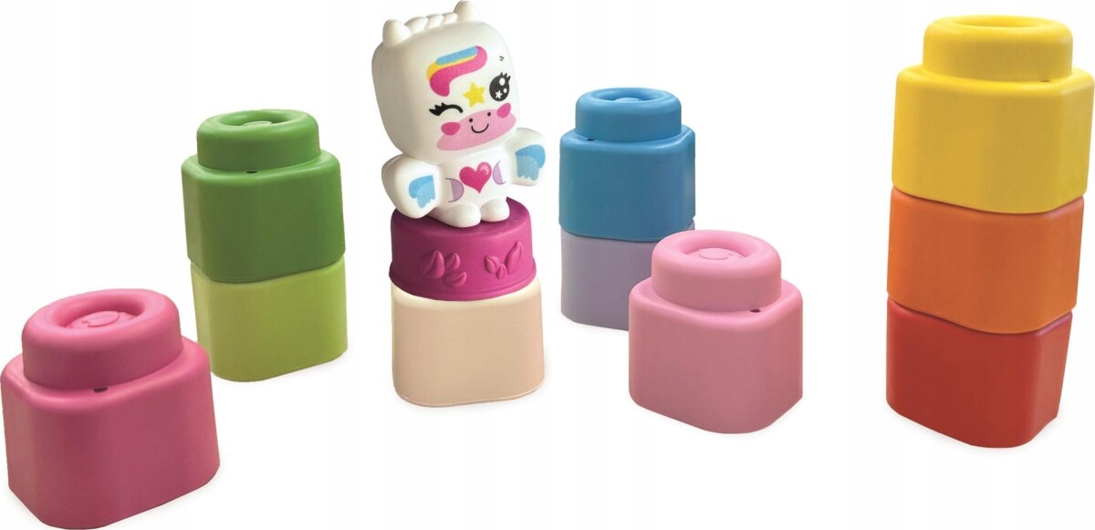 Clementoni - Soft Clemmy - Baby Unicorn Blocks Set - 10 Klodser