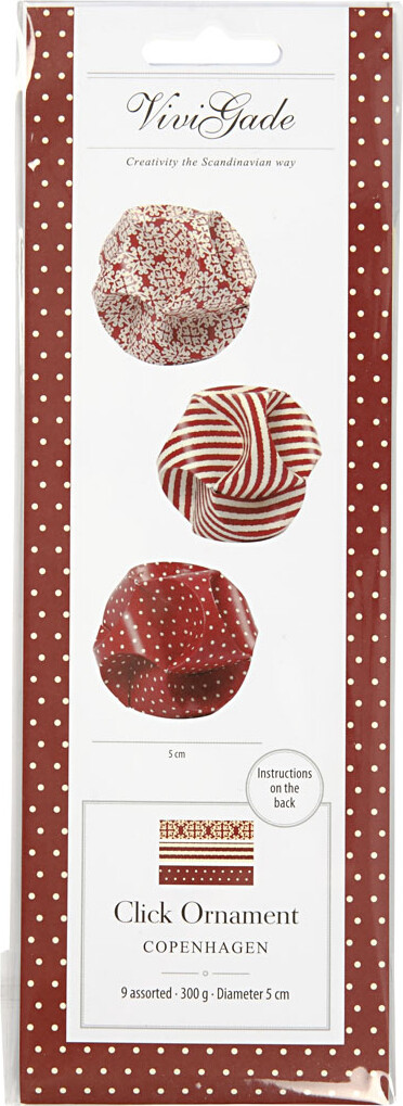 Click Ornamenter - Ø 5 Cm - Str 3 5X8 8 Cm - 9 Sæt