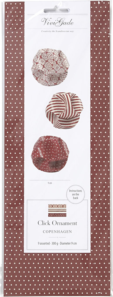Click Ornamenter - Ø 9 Cm - Str 5 5X28 4 Cm - 9 Sæt