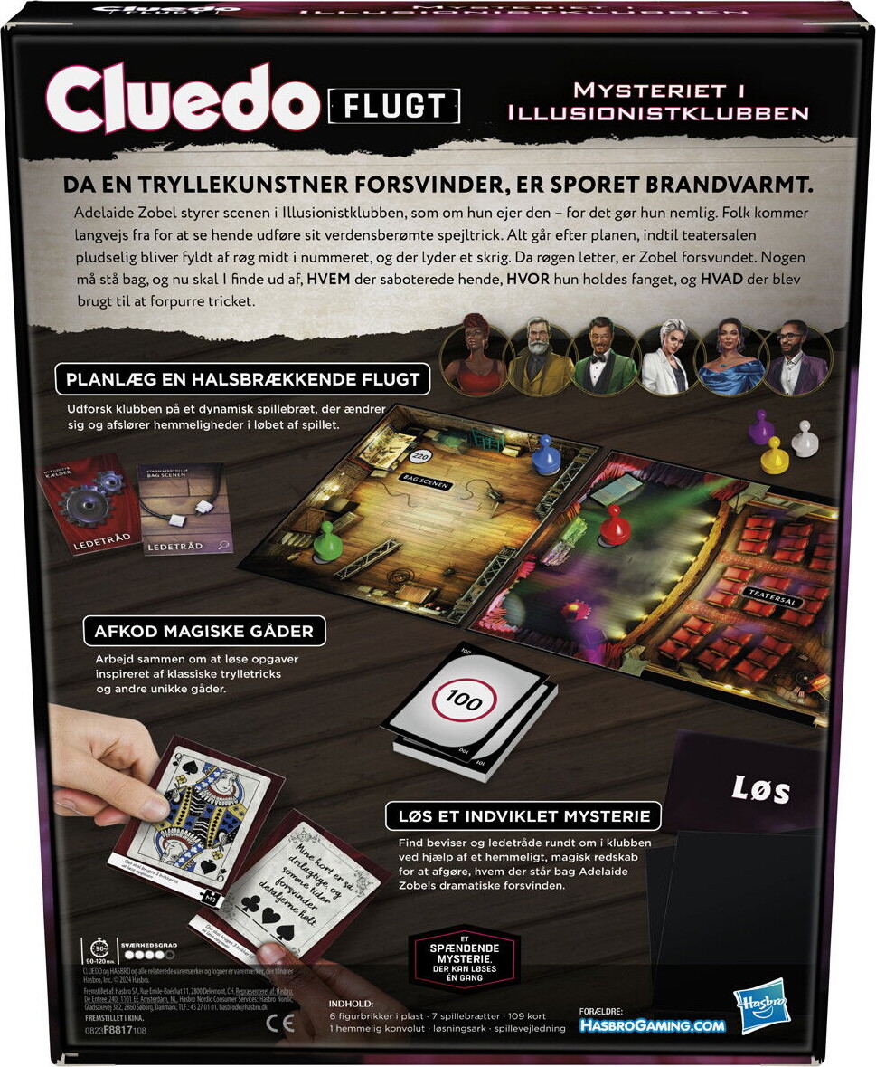 Cluedo - Flugt - Mysteriet I Illusionistklubben - Hasbro F8817