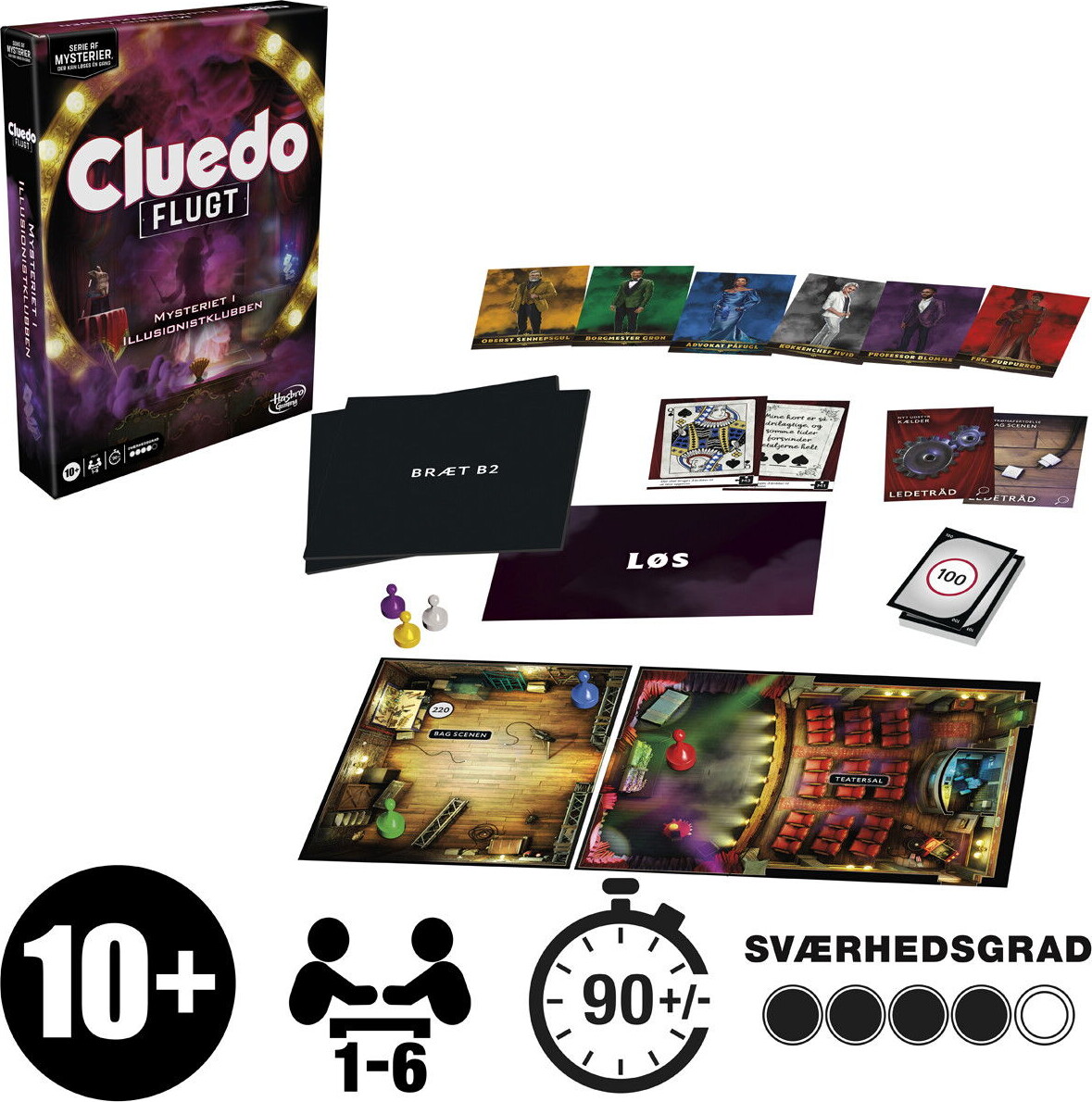 Cluedo - Flugt - Mysteriet I Illusionistklubben - Hasbro F8817