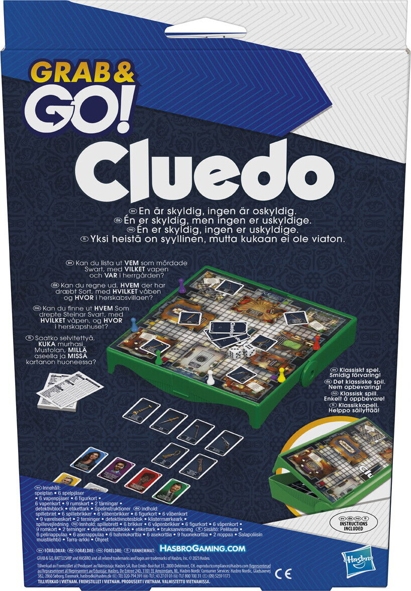 Cluedo - Grab Go - Brætspil Rejseudgave - Hasbro F8251