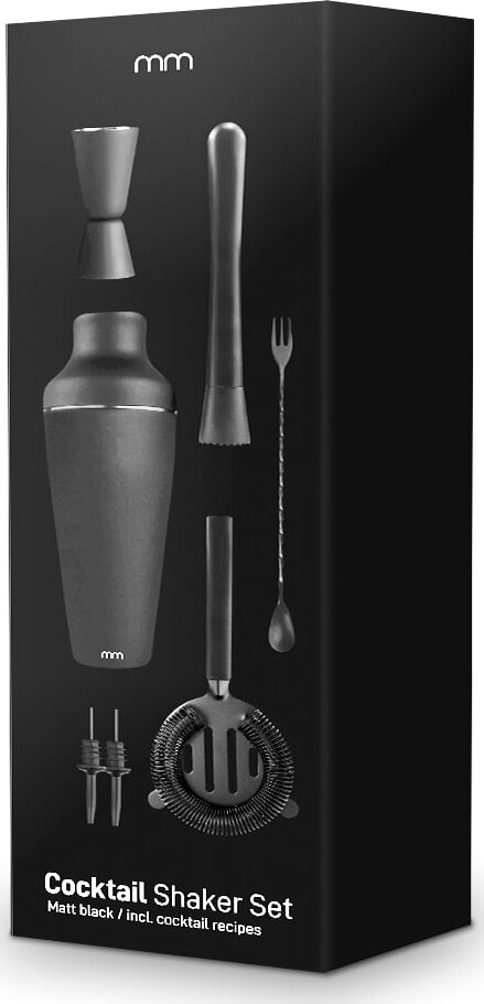 Cocktail Shaker Sæt - Sort - Mikamax