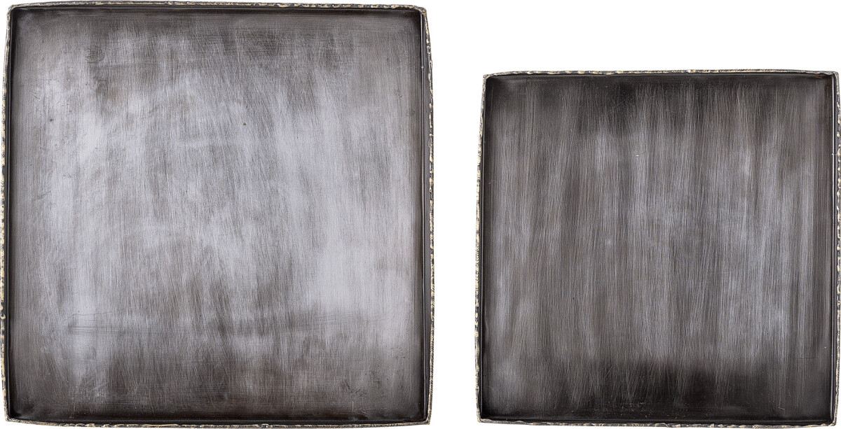Bloomingville - Cody Serveringsbakke - Sort - Metal - 2 Stk