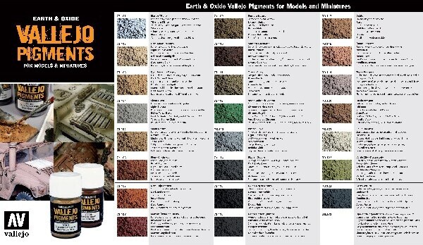 Vallejo Cc336 - Pigments - Earth Oxide - Color Chart - Farvekort