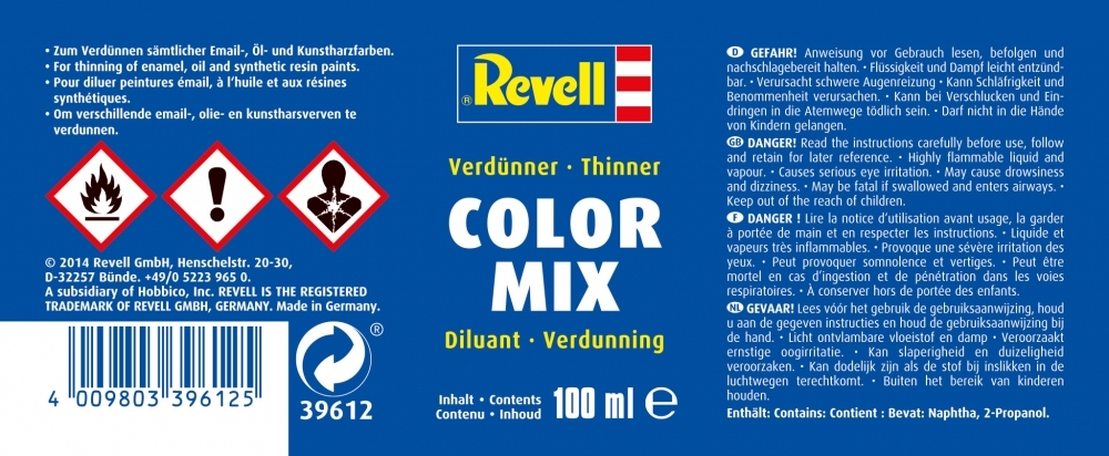 Revell - Color Mix Thinner 100 Ml - Fortynder