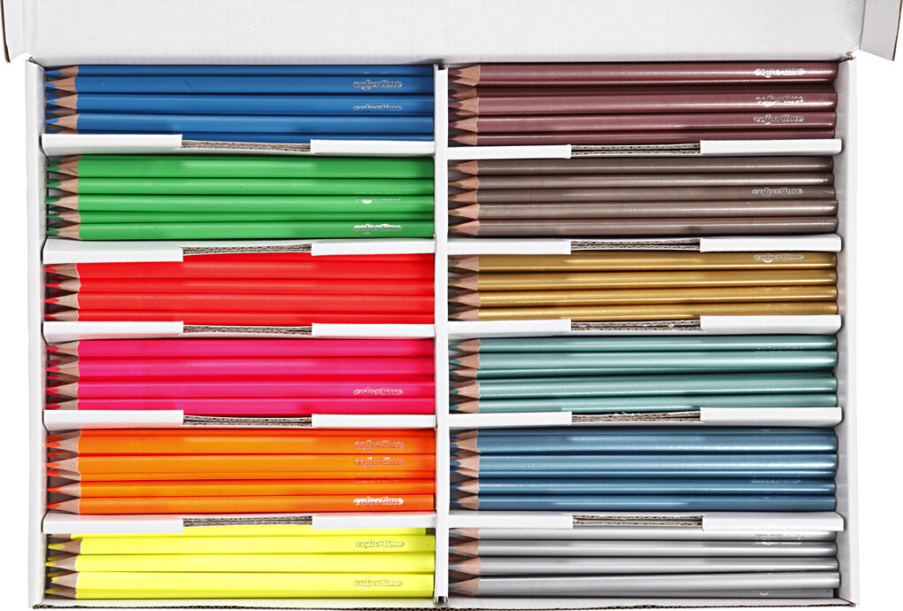 Colortime Farveblyanter - L 17 45 Cm - Mine 3 Mm - Metallicfarver -