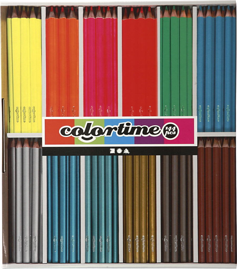 Colortime Farveblyanter - L 17 45 Cm - Mine 3 Mm - Metallicfarver -