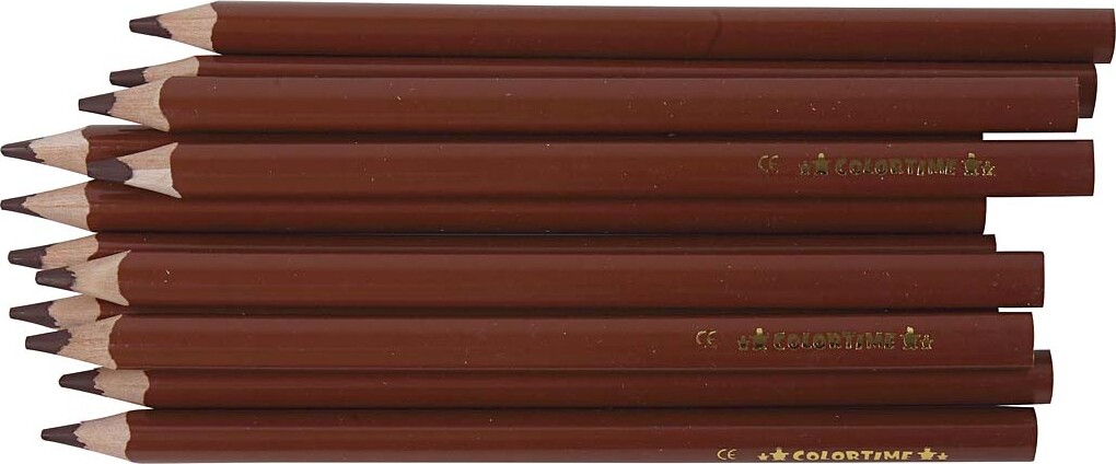Trekantet Farveblyanter - Mine 5 Mm - Jumbo - Brun - 12 Stk