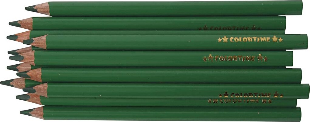 Trekantet Farveblyanter - Mine 5 Mm - Jumbo - Grøn - 12 Stk