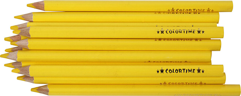 Trekantet Farveblyanter - Mine 5 Mm - Jumbo - Gul - 12 Stk