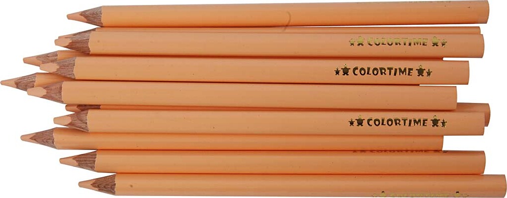 Trekantet Farveblyanter - Mine 5 Mm - Jumbo - Lys Pudder - 12 Stk