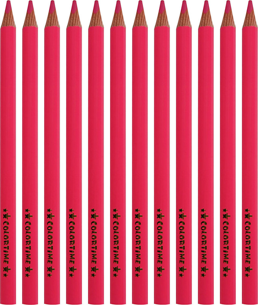 Trekantet Farveblyanter - Mine 5 Mm - Jumbo - Pink - 12 Stk