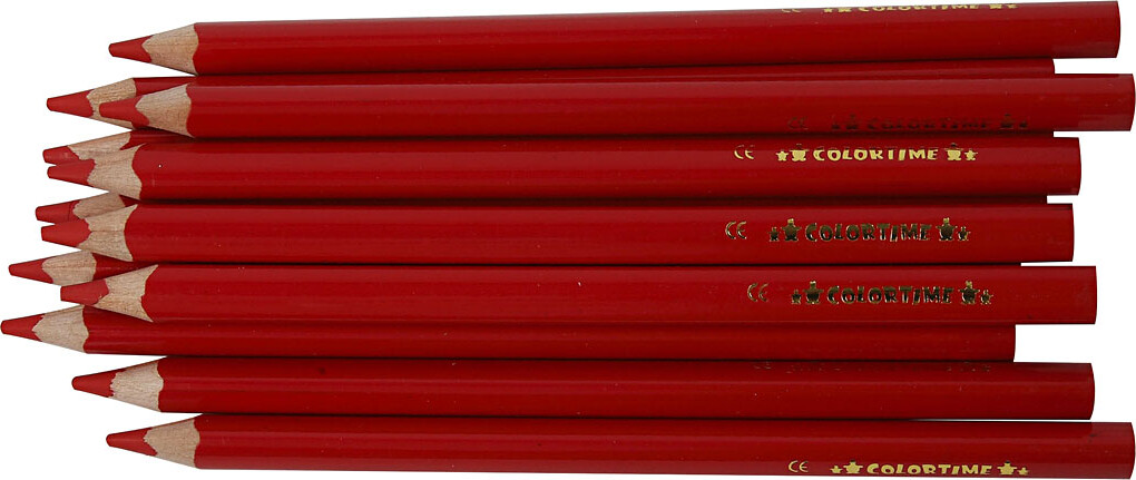Trekantet Farveblyanter - Mine 5 Mm - Jumbo - Rød - 12 Stk
