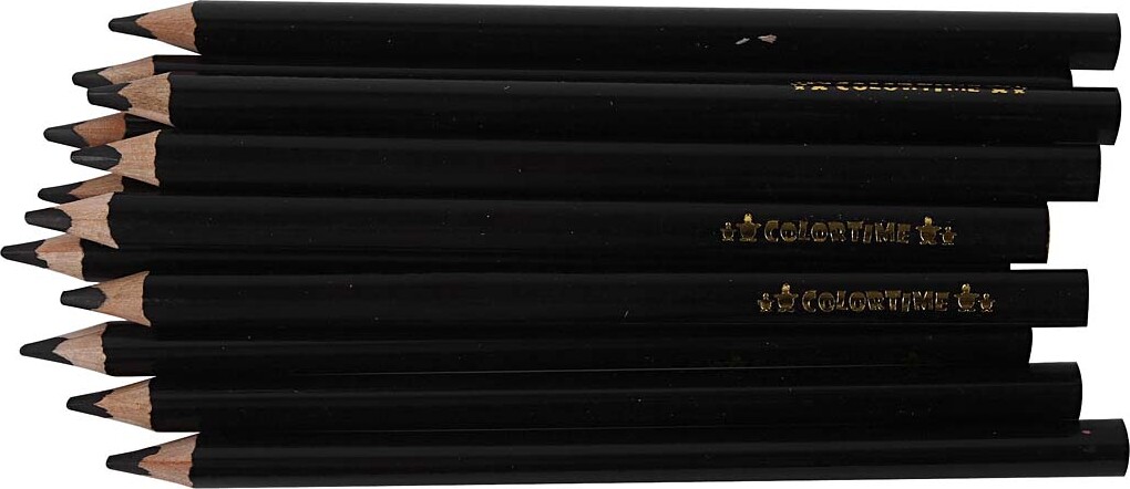 Trekantet Farveblyanter - Mine 5 Mm - Jumbo - Sort - 12 Stk