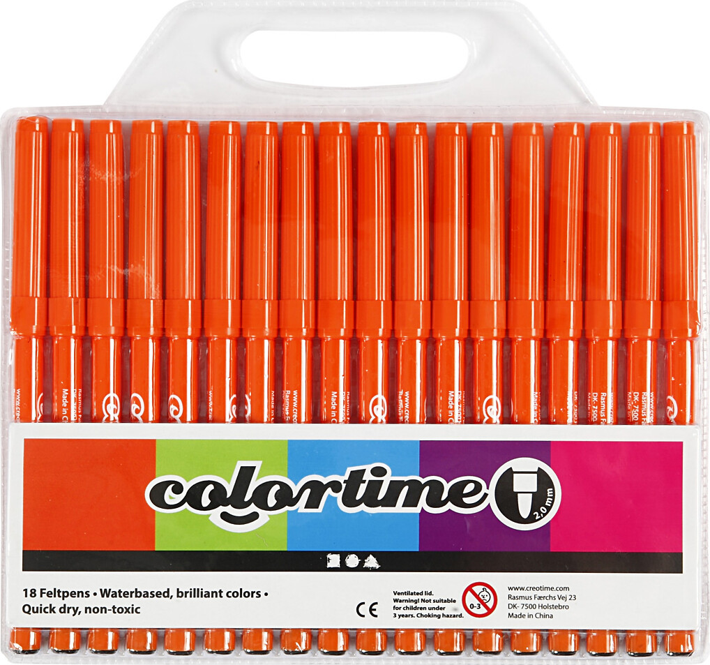 Tusser - Vandbaserede - Tykkelse 2 Mm - Orange - 18 Stk