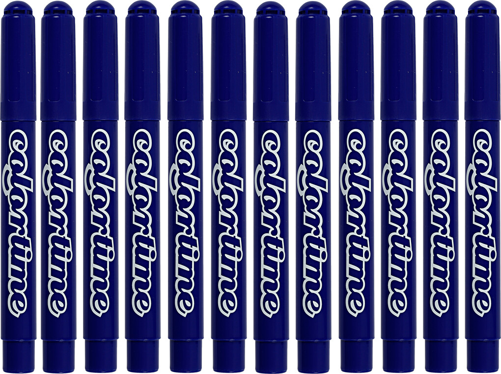 Tusser - Vandbaserede - Tykkelse 5 Mm - Mørk Blå - 12 Stk