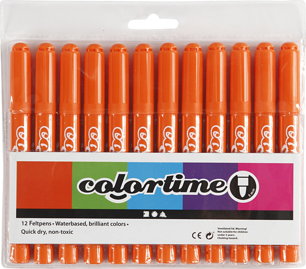 Tusser - Vandbaserede - Tykkelse 5 Mm - Orange - 12 Stk
