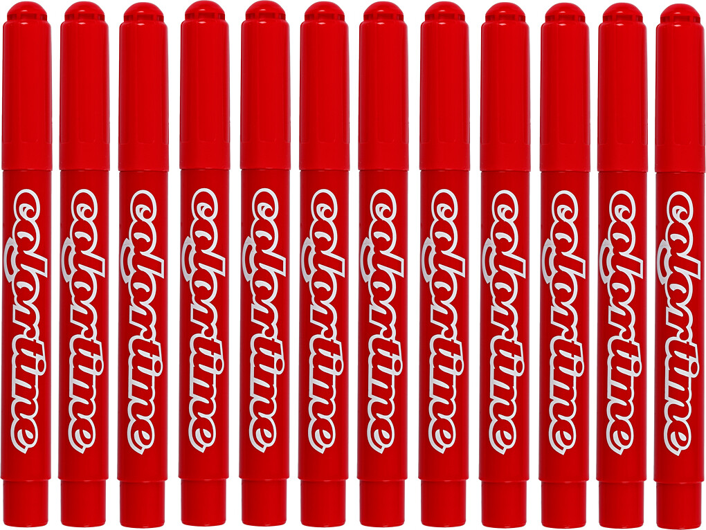 Tusser - Vandbaserede - Tykkelse 5 Mm - Rød - 12 Stk