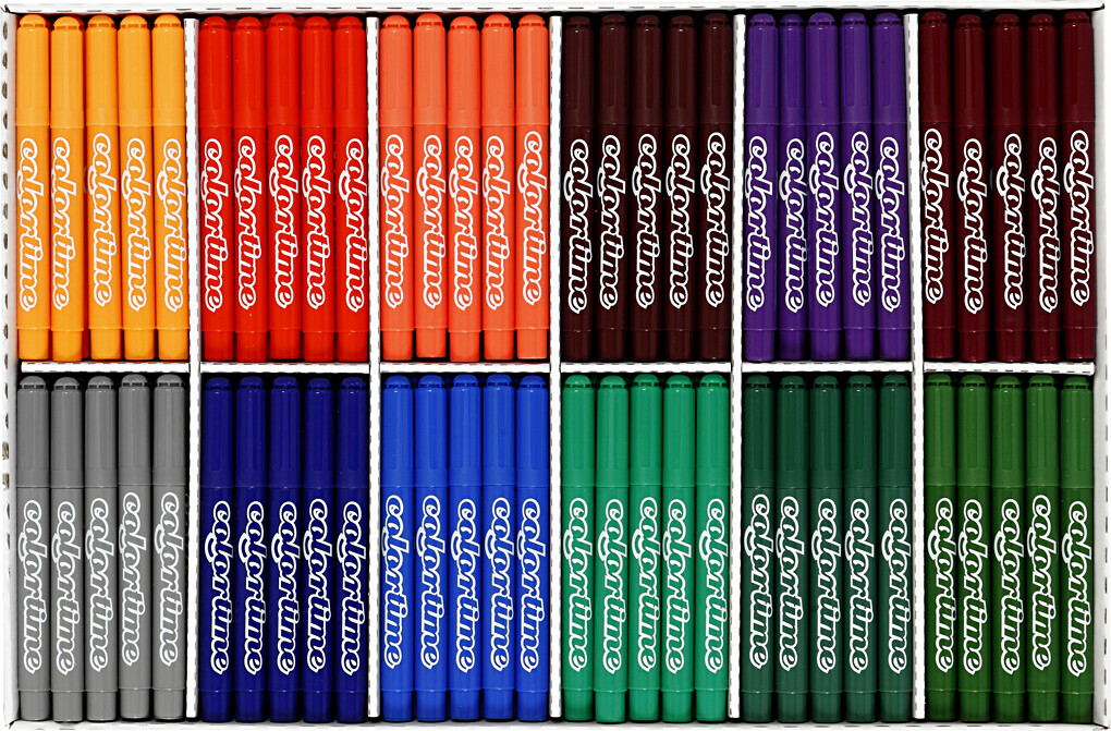 Colortime Tusch - Tykkelse 5 Mm - Suppleringsfarver - 12X24 Stk