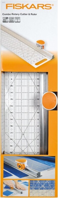 Fiskars - Combo Rotary Cutter Ruler - Rulleskæremaskine - 61X15 Cm - 9513