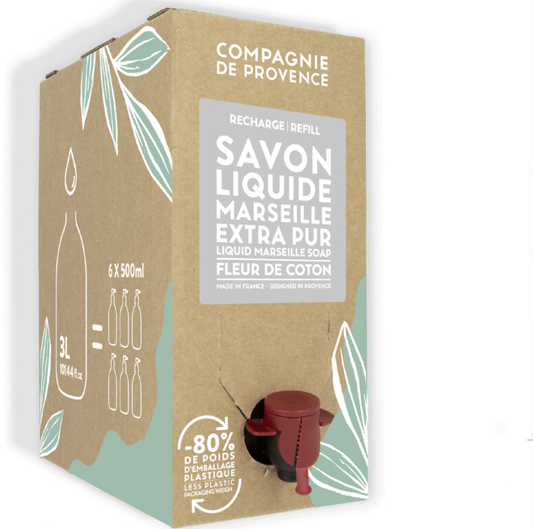 Compagnie De Provence - Flydende Marseille-Sæbe Refill Cotton Flower 3 L