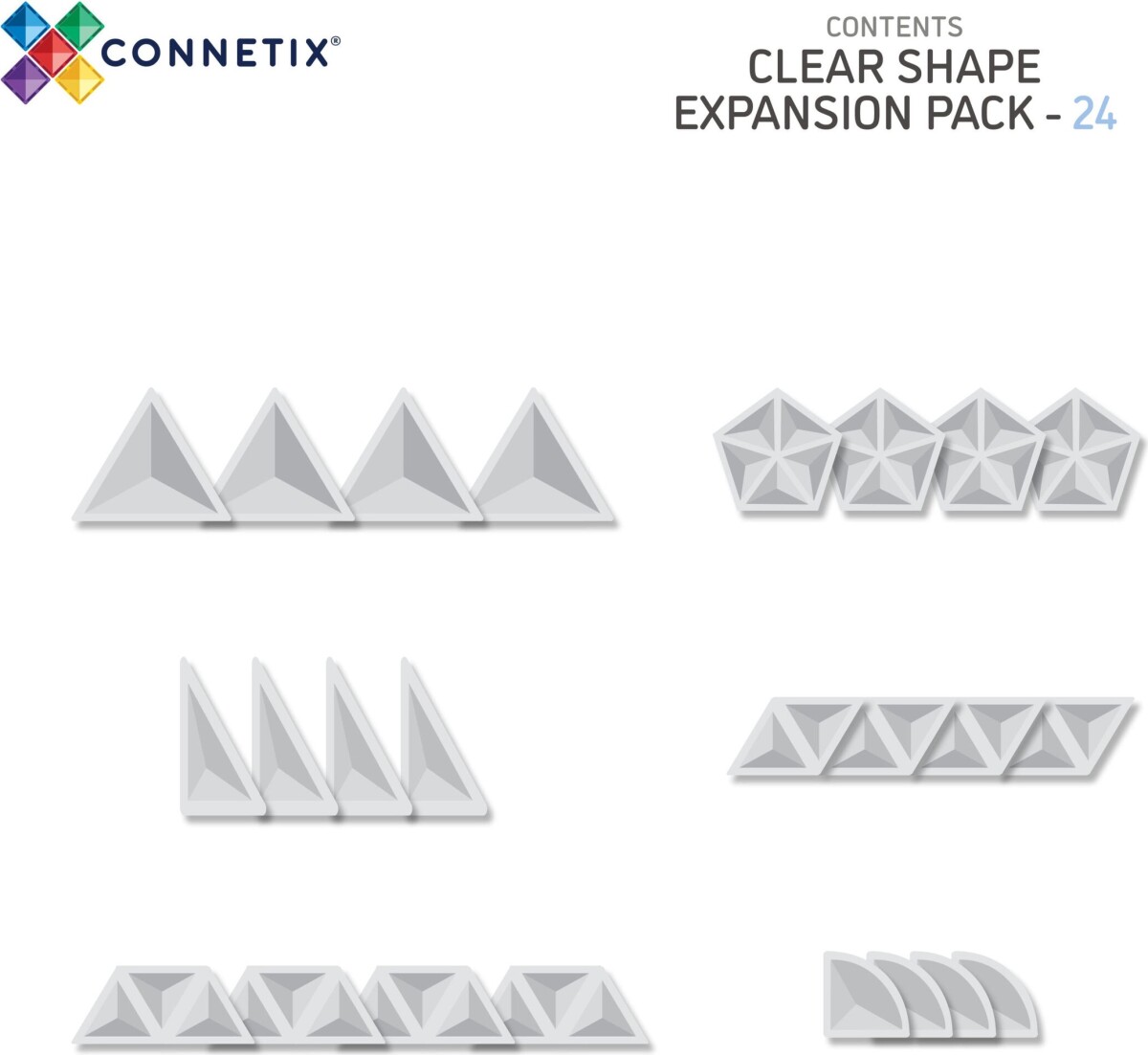 Connetix - Clear Shape Expansion Pack 24 Dele - Ct-C-00024-Sh