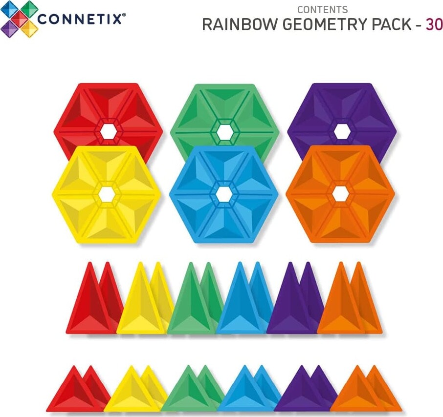 Connetix - Geometry Pack - Magnetsæt 30 Dele - Ct-R-00030-Ge