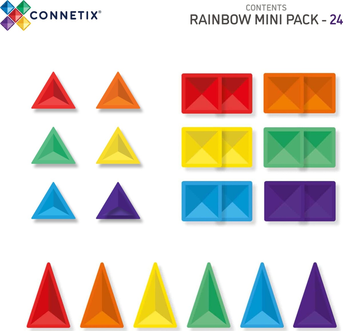 Connetix - Mini Pack Magnetsæt 24 Dele - Ct-R-00024-Mi